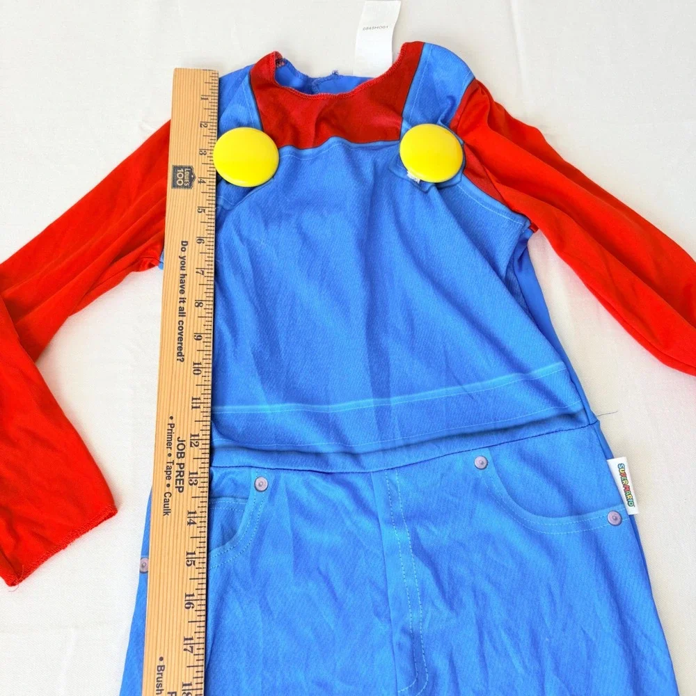 Kids Mario Bros Costume Jumpsuit Overalls Red Long Sleeve Cartoon age 3 / 4
